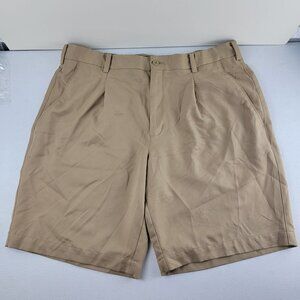 Nike Fit Dry Golf Shorts Chino Hi-Rise Performance Khaki Pleated Front 36 Mens
